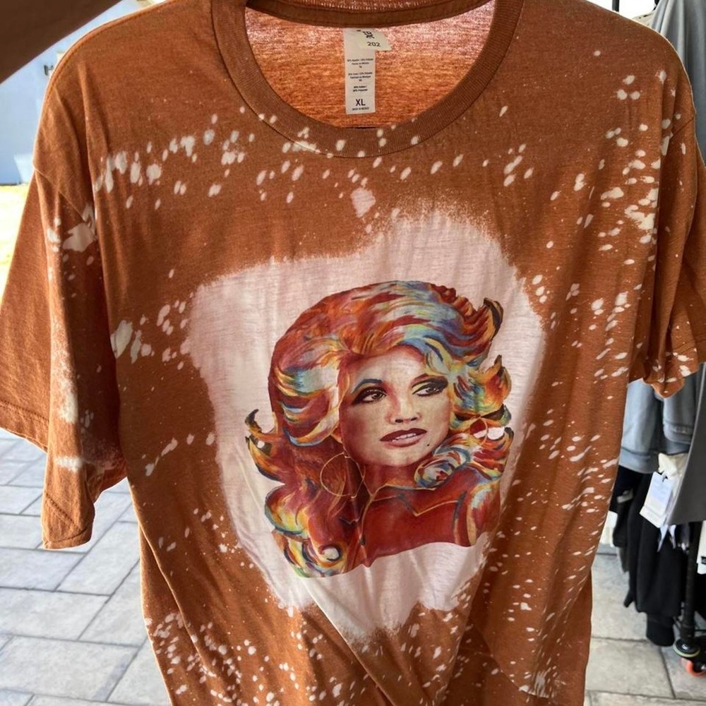 Dolly Parton Orange Tie Dye Graphic Tee Size XL